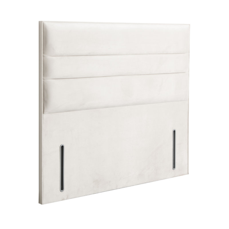 Naples Floor Standing Headboard, Cream, Super King (6'), Velvet