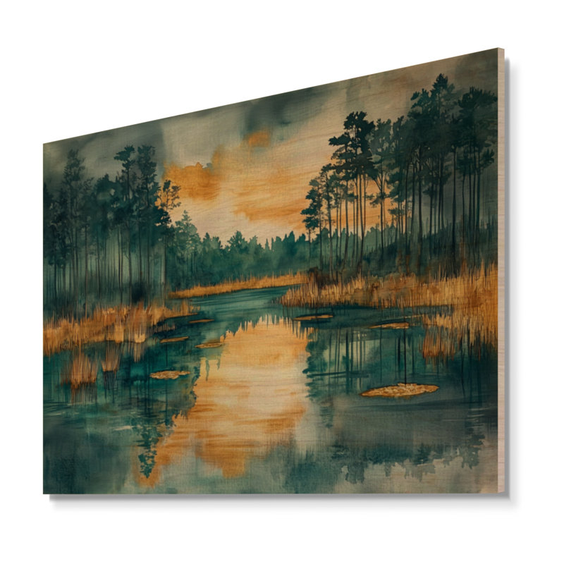 Everglades in Wild Light - Décoration murale paysage en bois, H 24 po x l 32 po, Rectangle