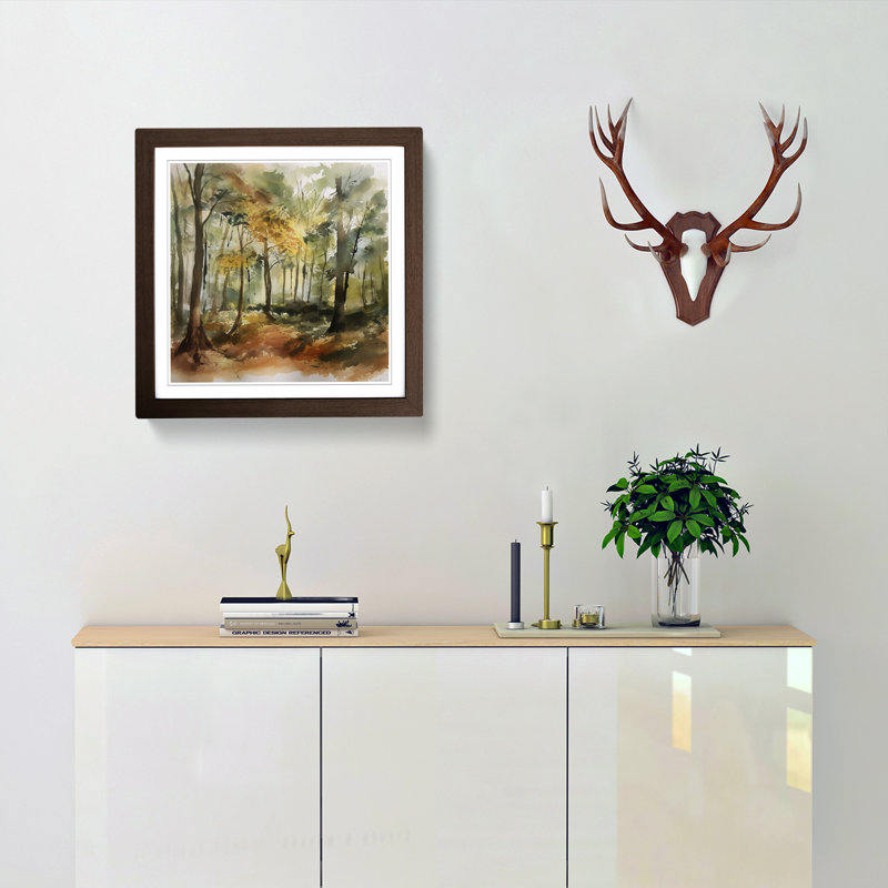Single Picture Frame Print on Wood, Walnut