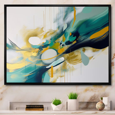 Jaune et turquoise, ordre complexe II sur toile