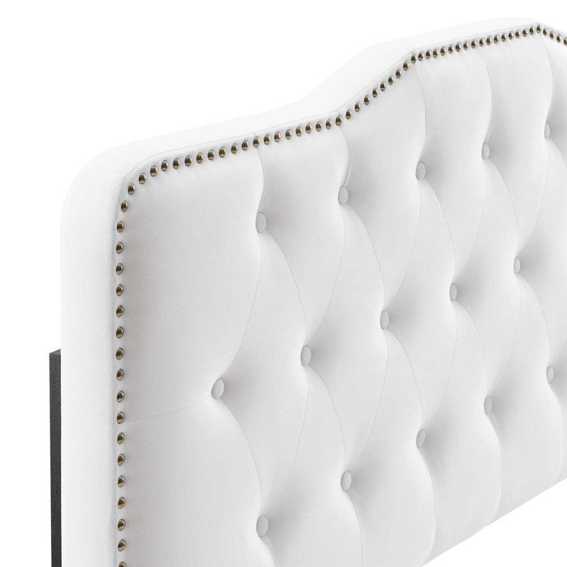Modway Sophia Tufted Performance Velvet Headboard, King, Light Gray