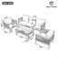 Ensemble de canapé modulaire d'extérieur 4 pièces-2000745740