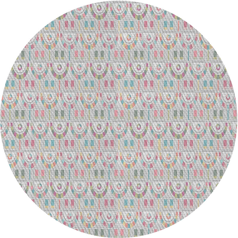 Tapis décoratif gris clair Polizzi, Rond 5 pi