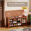 Étagère à chaussures 100% en bois massif avec porte avant, banc de rangement avec rangement rabattable, 550 livres de charge, organisateur de vestibule