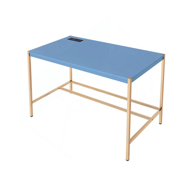 Bureau d'écriture moderne avec USB et fabrication durable pour un travail efficace, Marine