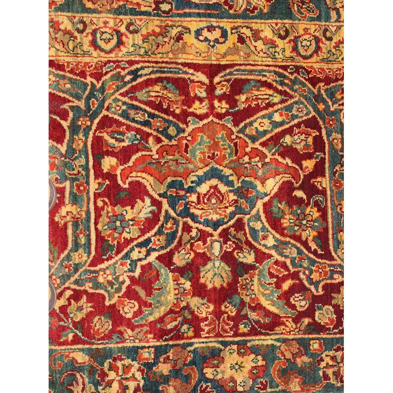 Elephant Agra One-of-a-Kind 11'11" x 14'9" New Age Area Rug in Red/Yellow/Teal