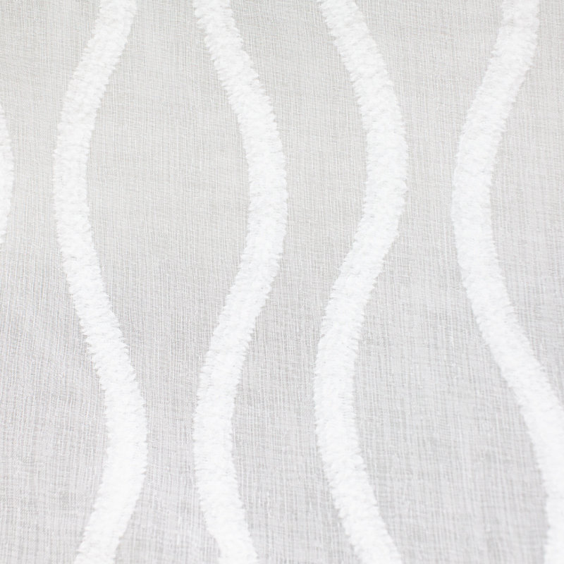 Quincy Fabric | Wavy Textured Sheer Fabric | Color White