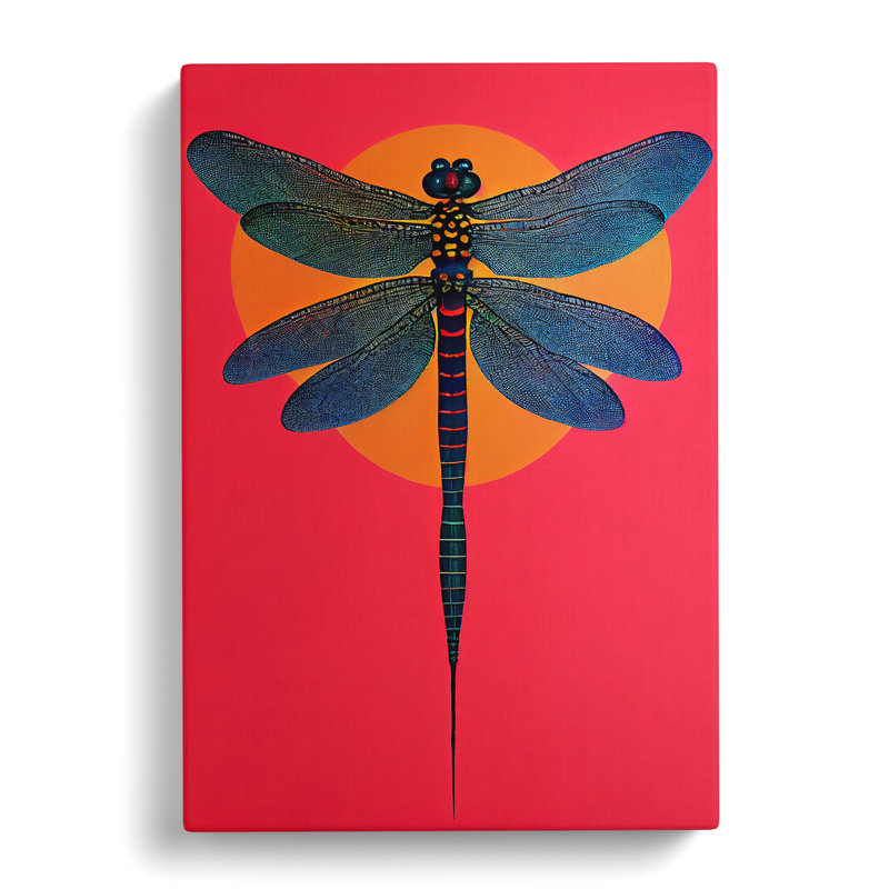 Bold Dragonfly - Print, No Matte, 60cm H x 40cm W x 3cm D, Wrapped Canvas