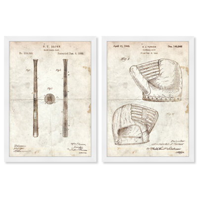 " Baseball Blueprint Set " 2 - Pieces