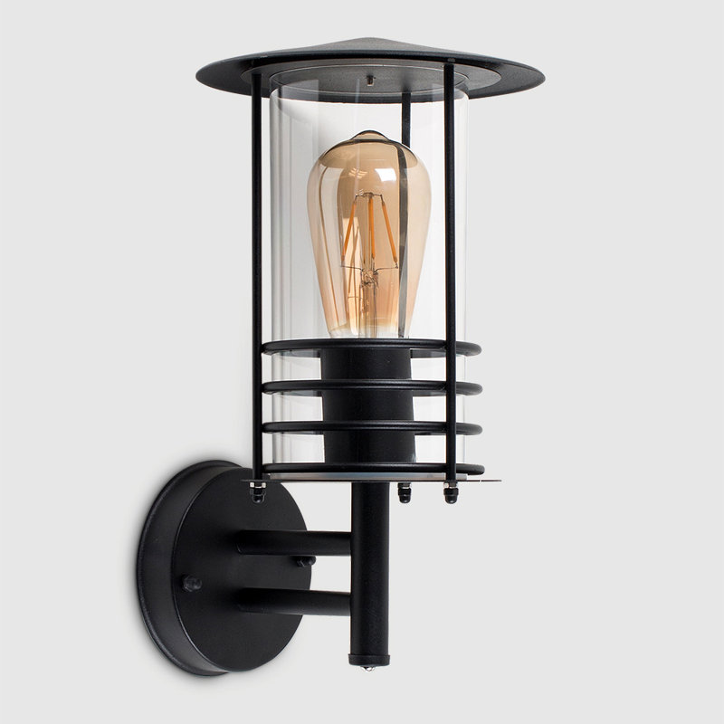 Spruce Head Black Outdoor Wall Lantern, Included
