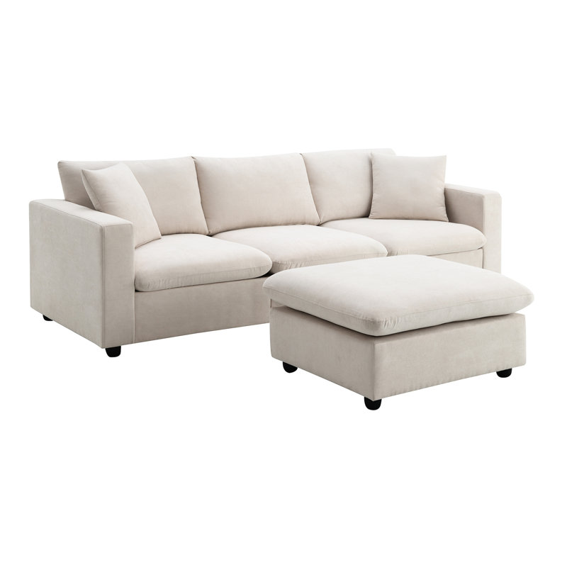 Canapé modulaire en forme de L avec coussins décoratifs amovibles et confortables, 4 canapés pour les salons, les appartements, les bureaux, les canapés en fer, les pièces, les appartements, les bureaux, les cadres, les aires de repos spacieuses