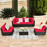 5 - Person Patio Conversation Sets with Cushions