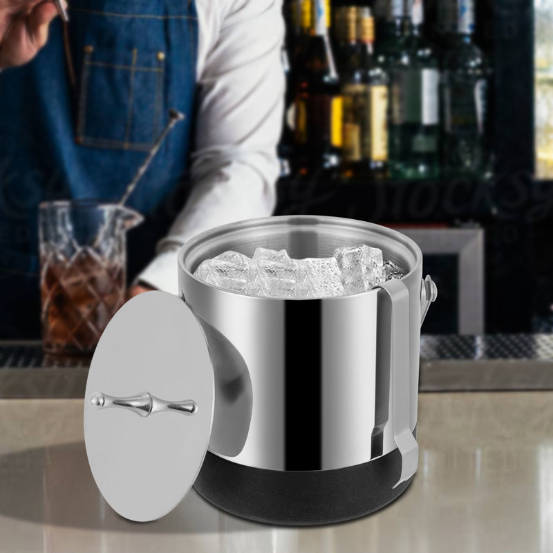 Kentrell Stainless Steel Ice Bucket, Silver
