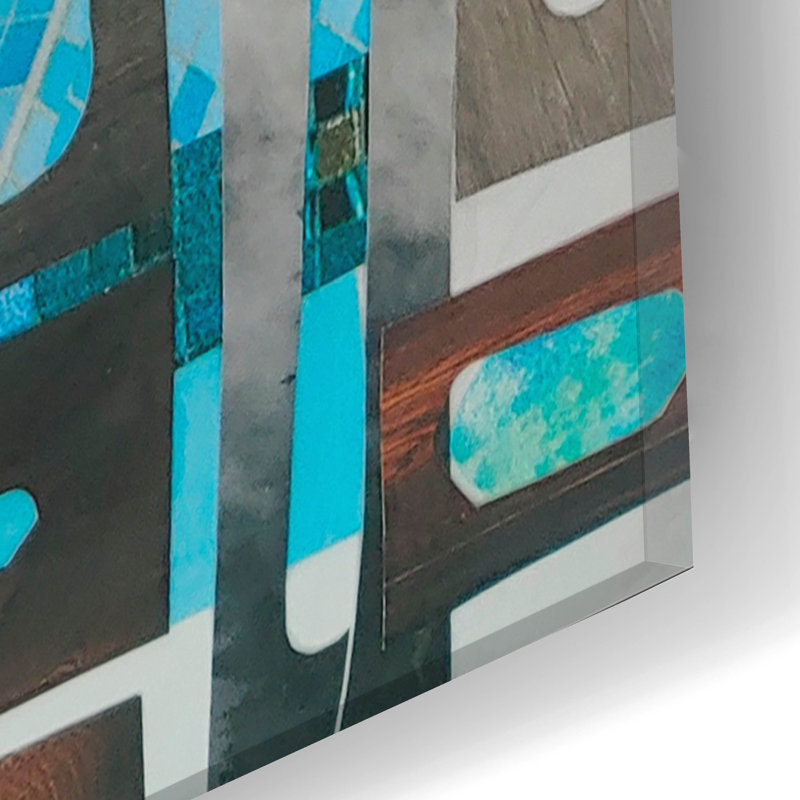 Art mural en verre 3 "Pompe2 Baths par Coco Good, H 24 po x l 16 po x P 0,2 po