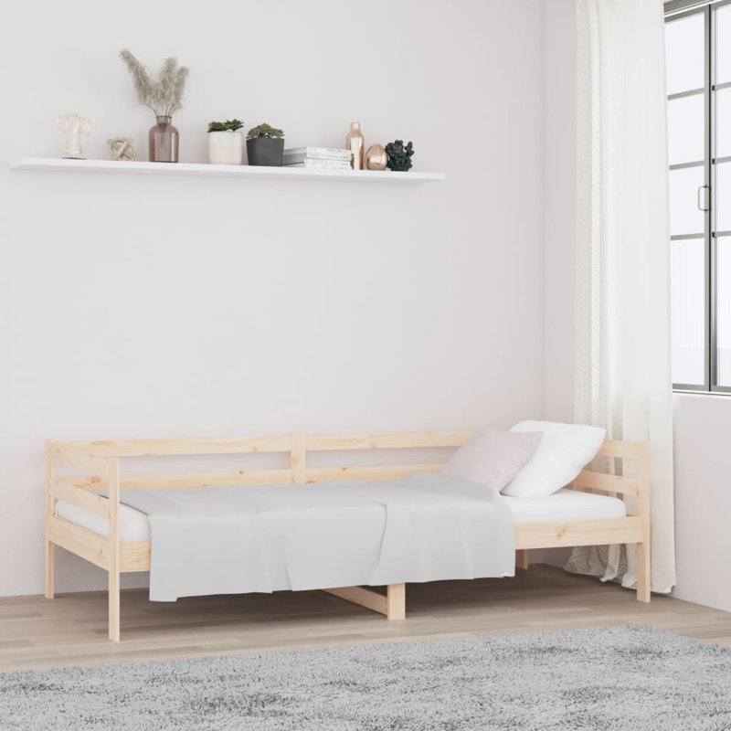 Jhaylen Single (3') Solid Wood Bed, Brown, 85.5 x 203.5cm
