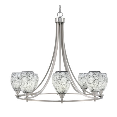 Lustre 8 lumières Paramount illustré avec verre de 5 po