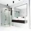Cabine de douche coulissante sans cadre avec verre transparent 3/8 de l 46 po x P 34 po x H 74 po Winslow-50840615