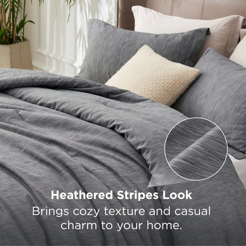 Polyester Standard Comforter, Twin Comforter + 1 Standard Sham, Charcoal Grey