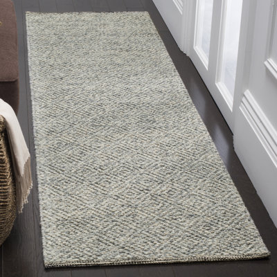 Zahid Hand Woven Wool/Cotton Geometric Rug in Camel/Gray
