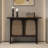 43.31" Black Rectangular Solid Wood Console Table