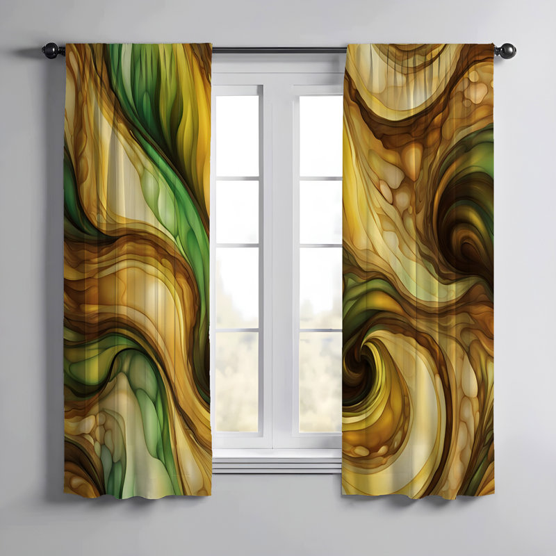 Paire de rideaux semi-transparents en polyester Emmersyn, L 20 po x L 52 po