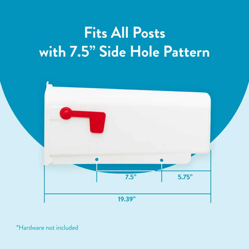 Parsons Plastic Post Mounted Mailbox, White