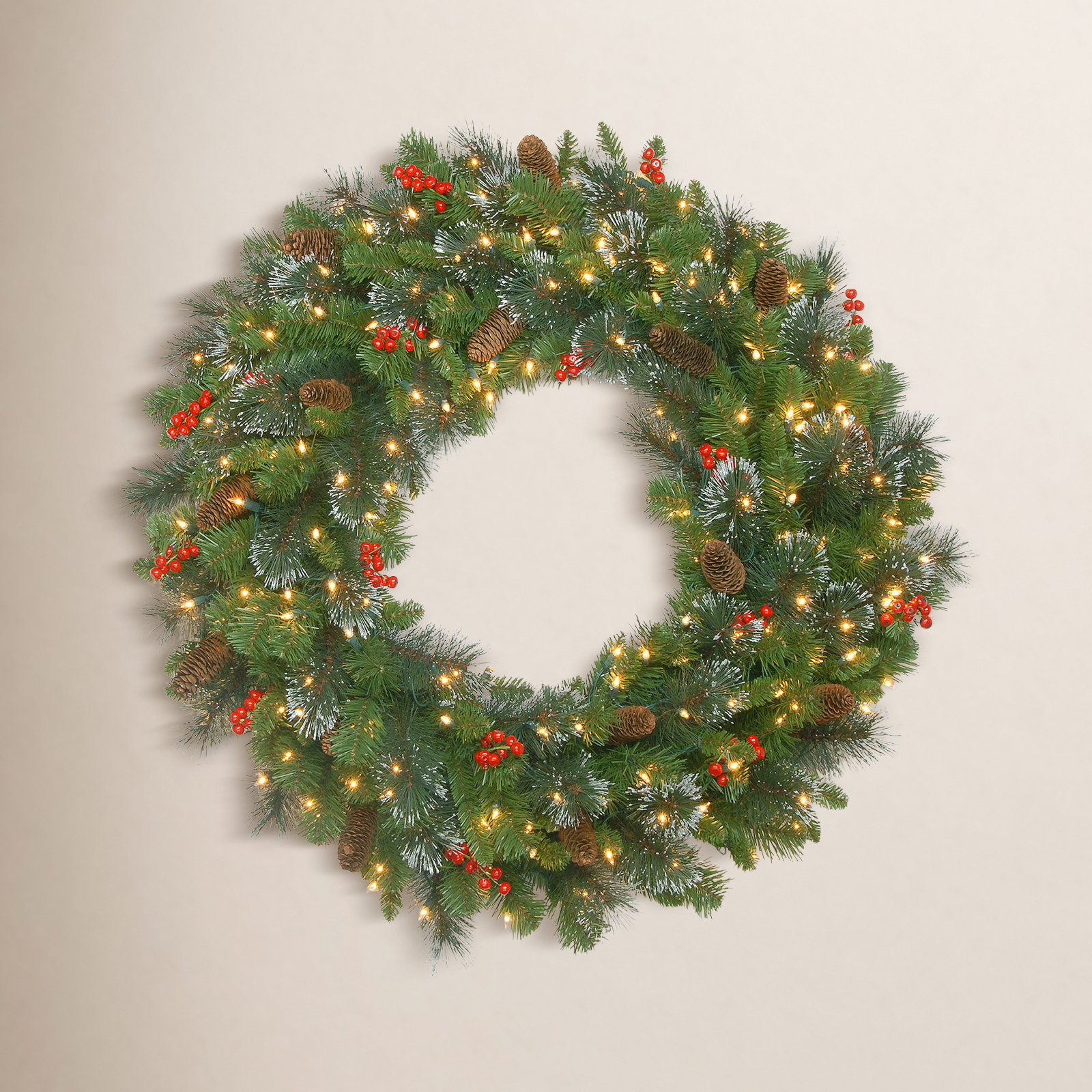 48" Pre-Lit Wreath