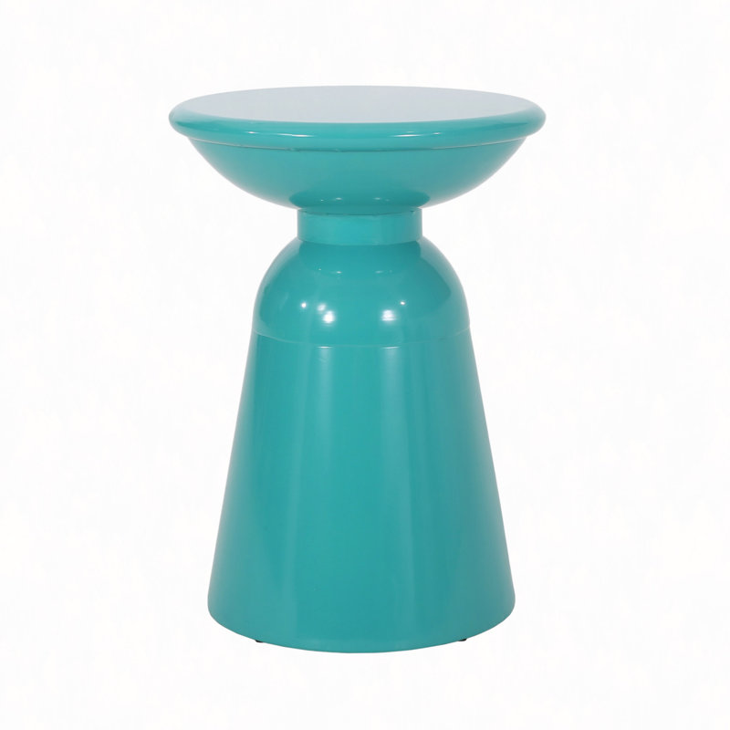 Outdoor Metal End Table -Large, Teal