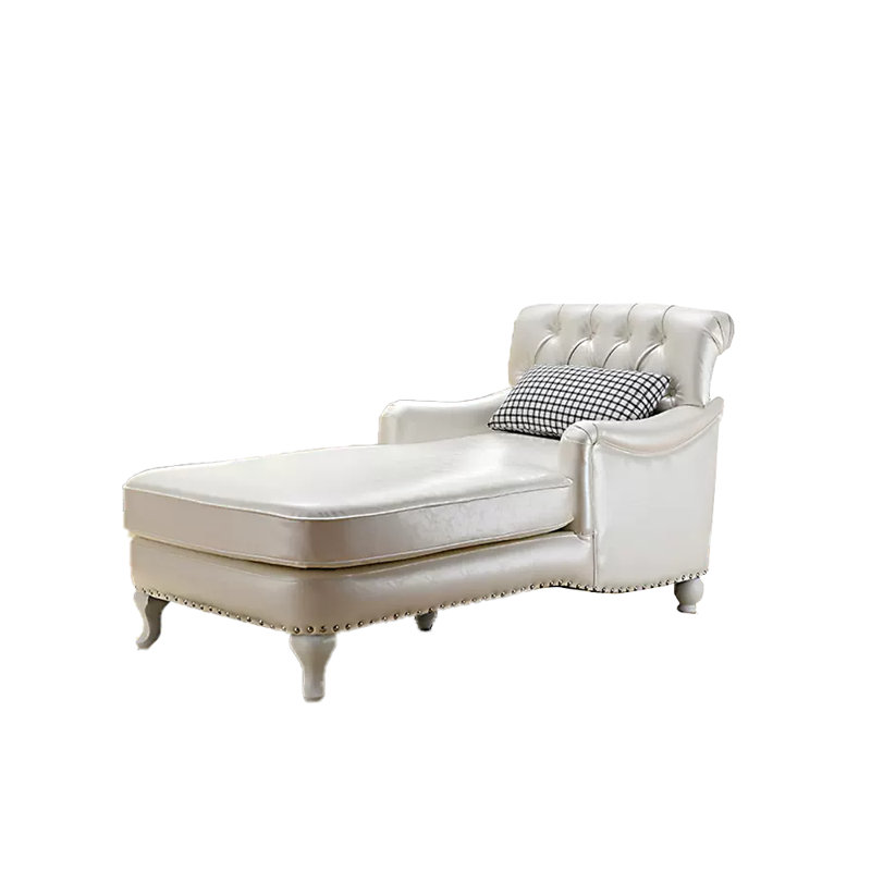 Chaise longue simple, Similicuir blanc