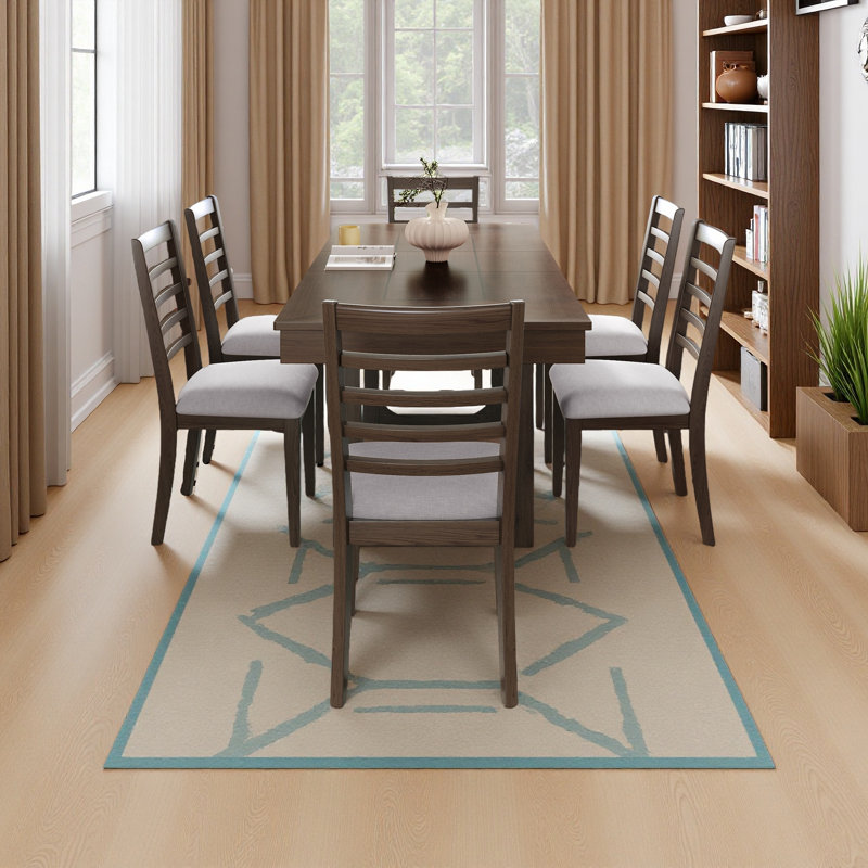 Ensemble de table de salle à manger extensible 7 pièces, table de ferme avec rallonge 18 ", table de cuisine rustique en bois 78" et chaises rembourrées 6 pièces