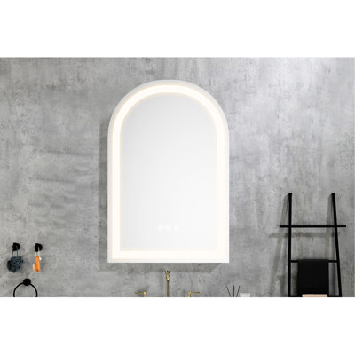 Miroir mural de salle de bain 20 po x 30 po - brouillard et lumière blanche en aluminium, facile à installer