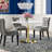 Chilmark Round Marble Top Metal Base Dining Table-2109191602