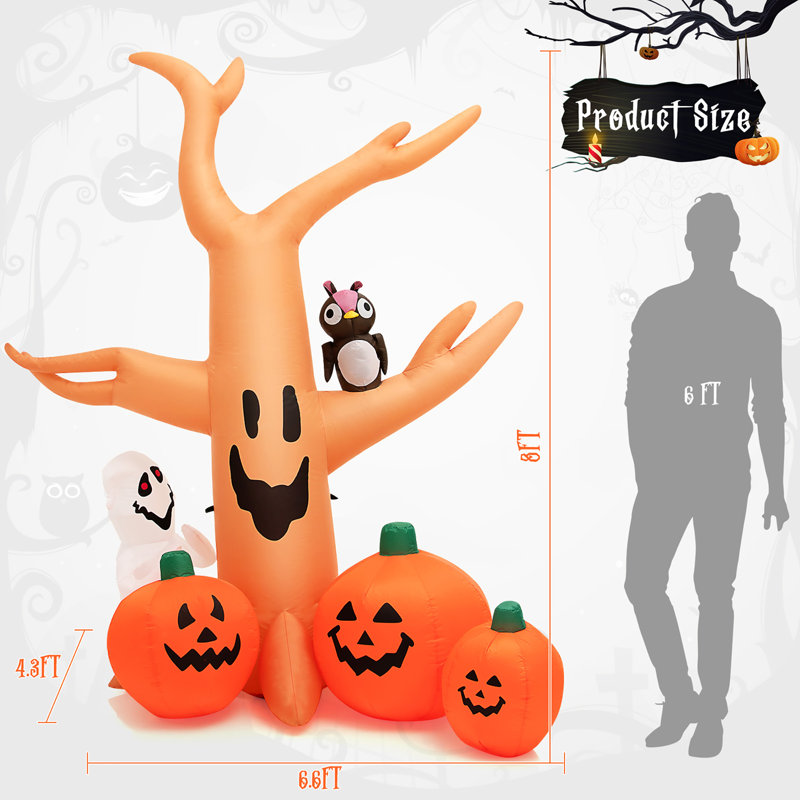 Arbre gonflable d'Halloween avec citrouilles