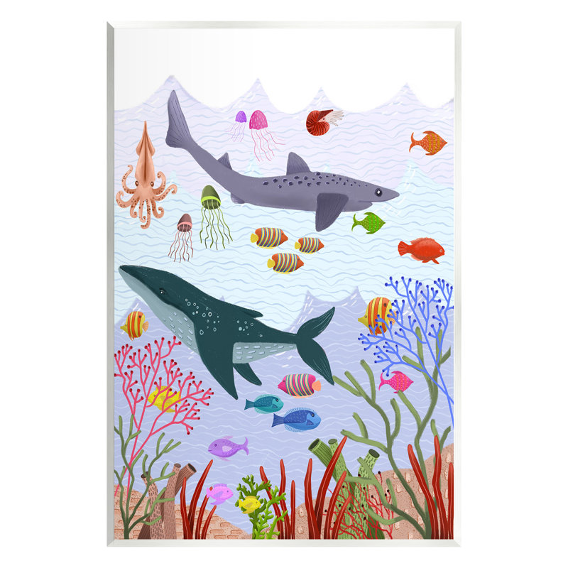 Art mural sous-marin par Regina Moore, H 19 po x l 13 po