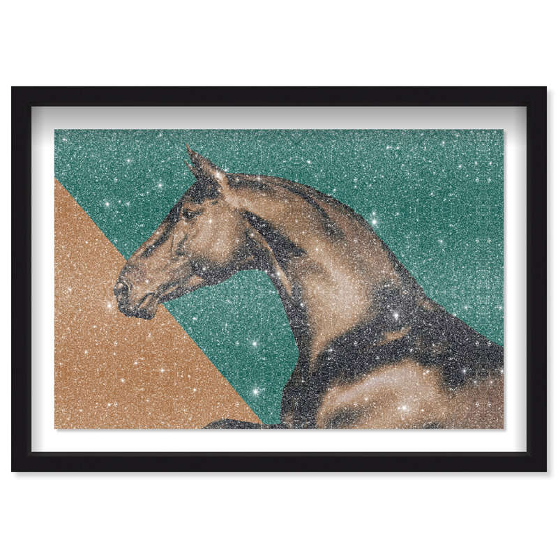Hue Equine I Shadowbox Animals Print by Oliver Gal, Black Frame, 15 x 10, 31.5"H x 21.5"W, Black Shadowbox