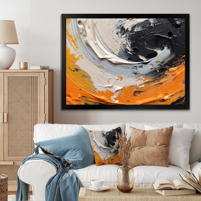 Décoration murale orange et noire Mystic Spirals II - Spirales abstraites