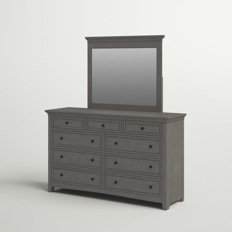 Kingery 66" W 9-Drawer Dresser , Antique Gray
