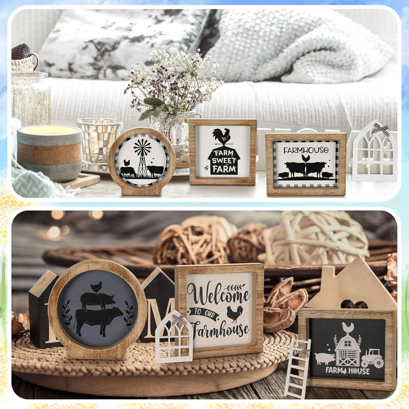 48 Pcs Interchangeable Tiered Decor,Tray Not Included(Home)