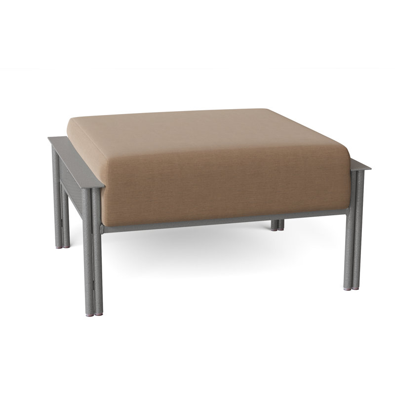 Jax Outdoor Ottoman, Pewter, Pique Gravel Sunbrella®