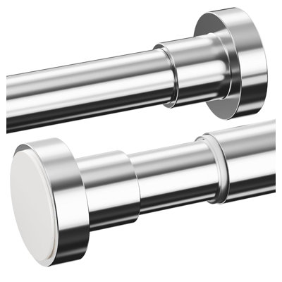 72cm Straight Shower Curtain Pole & Hook Set