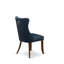 Chaises de cuisine Parson, poignées capitonnées et à dossier, pieds en bois massif, garniture cloutée et chaises de salle à manger en tissu de polyester bleu marine, ensemble de 2, espresso-652452069