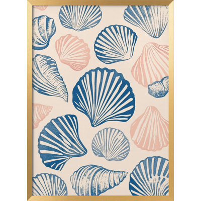 "Seashell Pattern" Framed Textured Wall Art