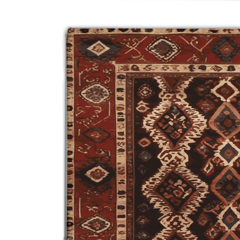 Tapis d'intérieur et d'extérieur brun Persian, Rectangle 4pi x 6 pi