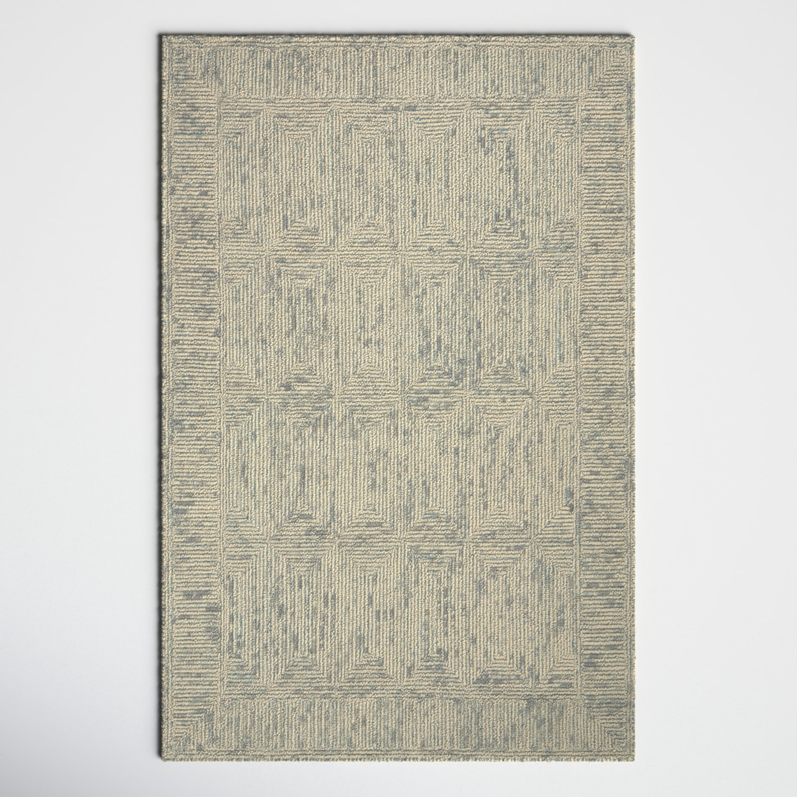 Jordy Hand Tufted Wool Gray/Ivory Rug, Rectangle 7'9" x 9'9"