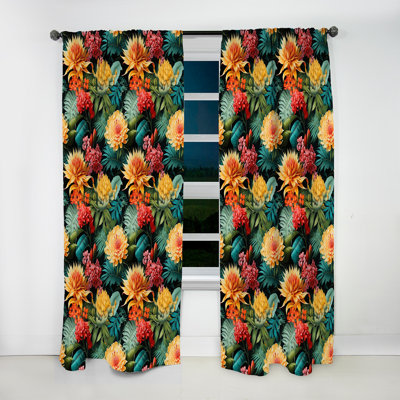 Jungle Splendor - motif tropical - Rideau floral - Rideau floral obscurcissant - 1 panneau