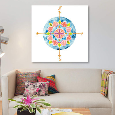 Blue Mandala I by Rebekah Ewer - Wrapped Canvas Gallery-Wrapped Canvas Giclée