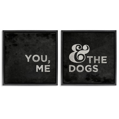 You Me and the Dogs Family Pet 2 Piece Framed Floater Canvas Set by Gigi Louise