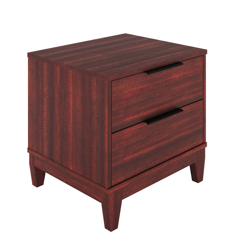 Boyd Sleep Mackay Modern Double Drawer Nightstand, Cherry