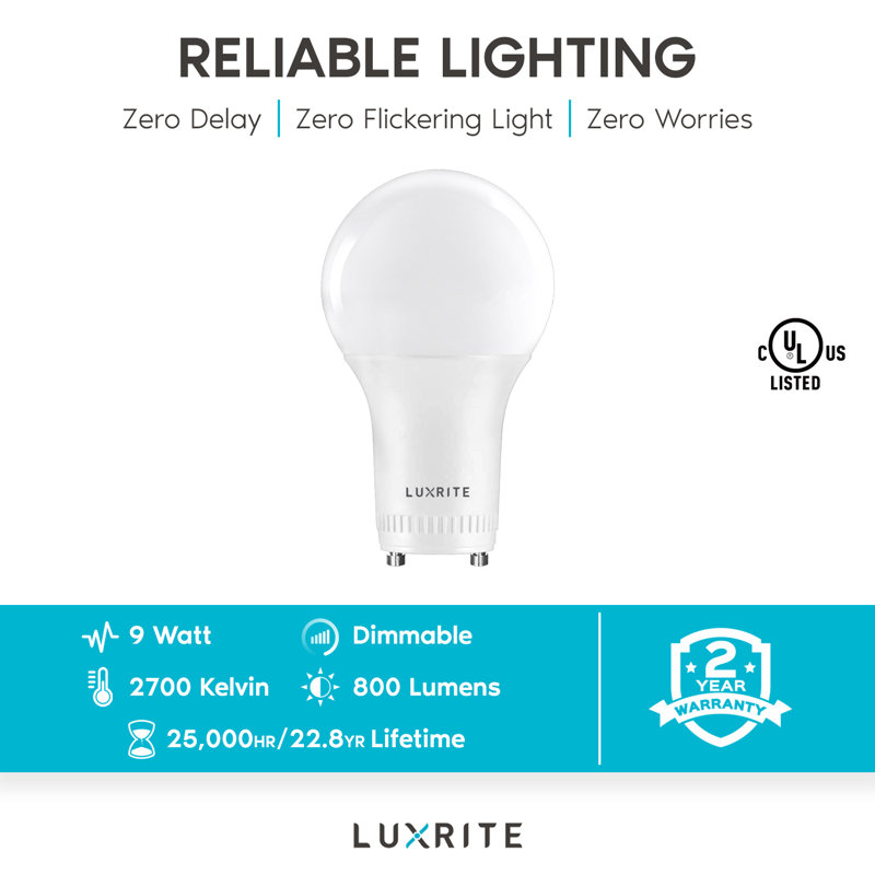 9 W A19 GU24/Twist and Lock Dimmable 2700 K LED Bulb