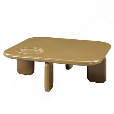 Table basse Joane brun jaunâtre ultrabrillant.